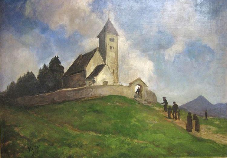 Rudolf Koller Die Kirche St. Remigius in Falera china oil painting image